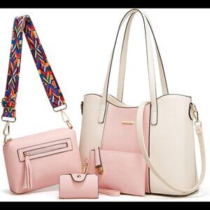 Women Fashion Handbags Wallet Tote Bag Shoulder Bag Top Handle Satchel Purse Set